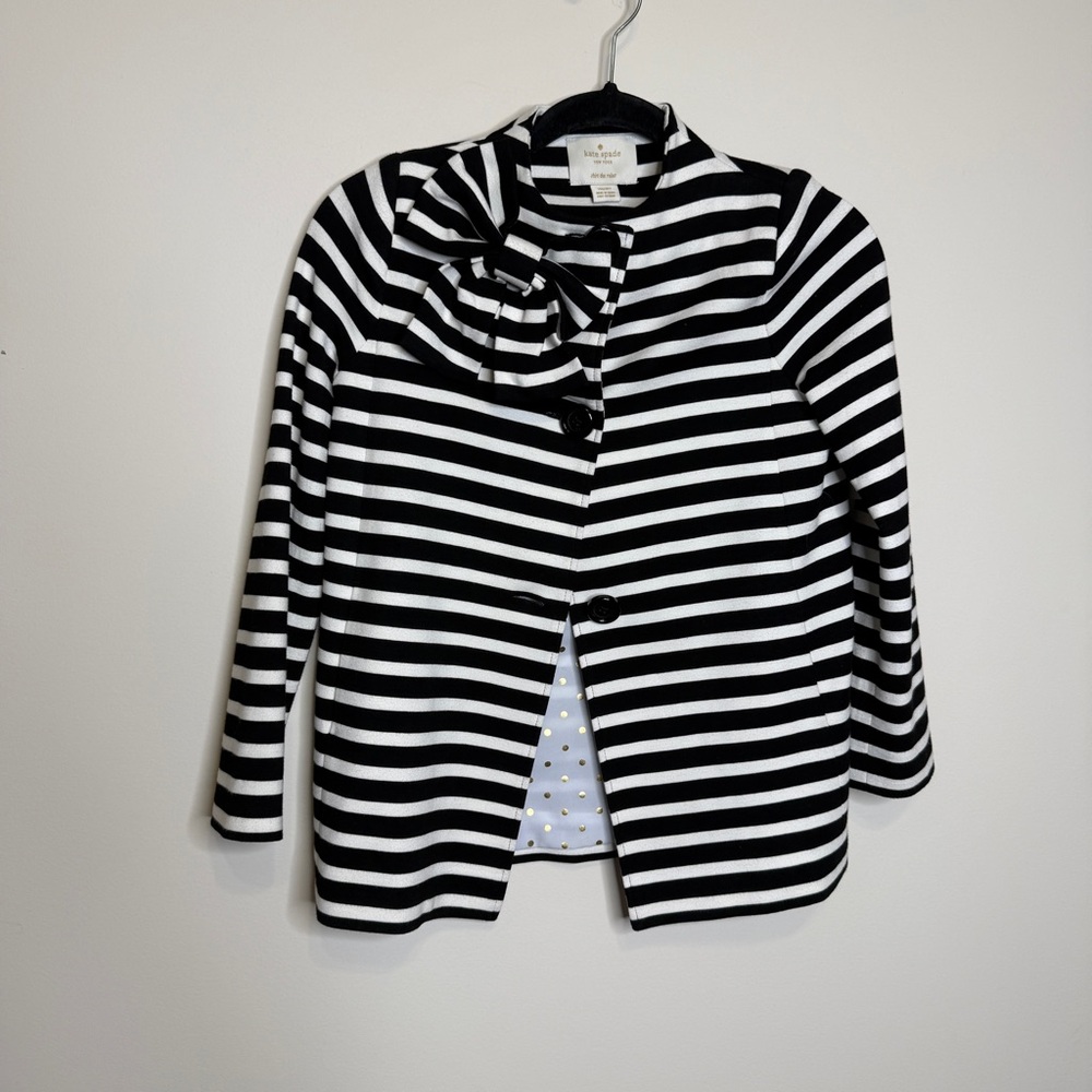 Kate Spade Black and White Striped Kids Blazer